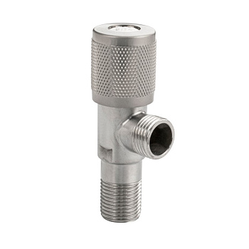 Кран металлокерамика угловой 1/2*1/2 с отражателем из нерж. САНАКС